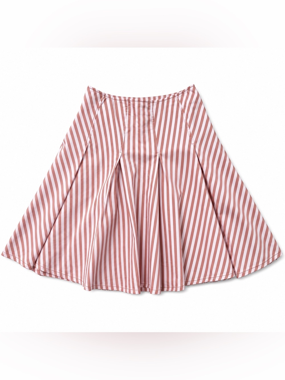 Moschino Pink and Brown Striped Circle Skirt